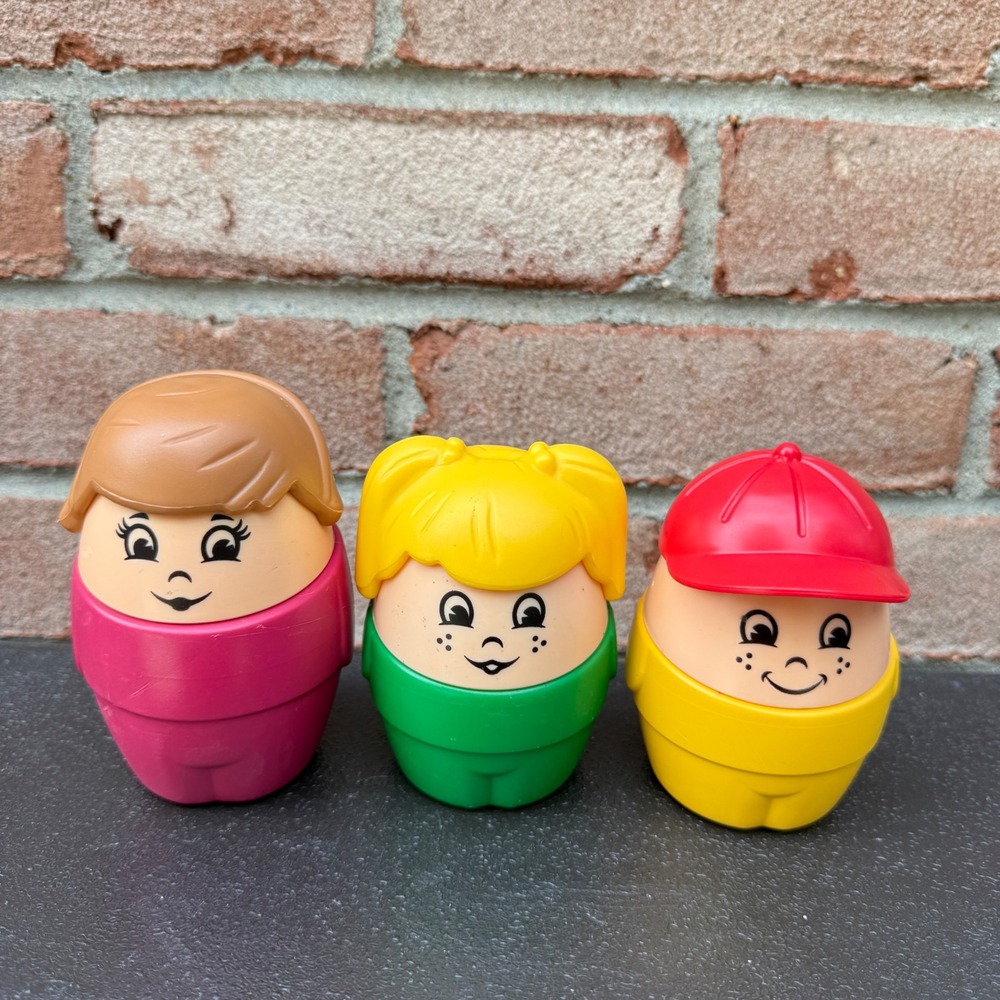 Set of 3 Step2 Toddle Tots Weebles Roly Poly Figures Kids Vintage Woman Girl Boy